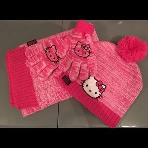 NWOT Hello Kitty Hat, Glove & Scarf Set